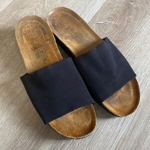 Naot Black Slide On Platform Sandals